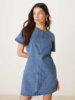 Abercrombie & Fitch Blue Denim Mini Dress XSP
